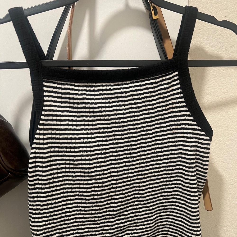 GAP Black and White Striped Tank Top